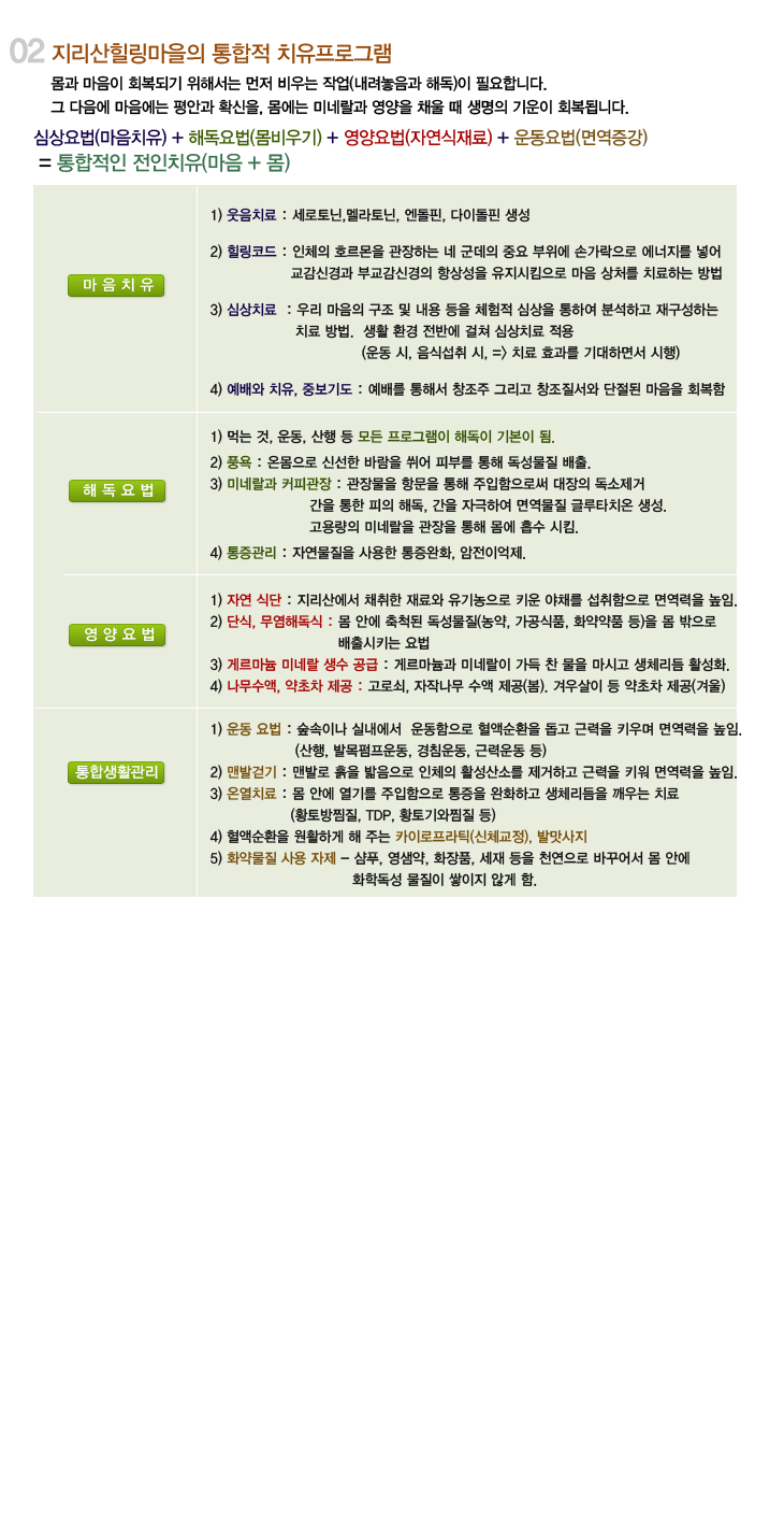 통합적 치유프로그램